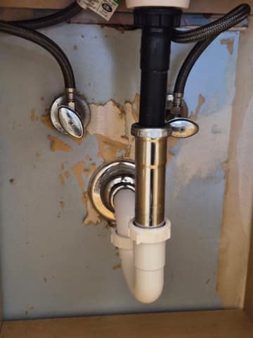Bathroom sink drain and supply lines